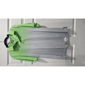 PGA Tour Men's Gradient Green to White Polo Shirt - Size Large